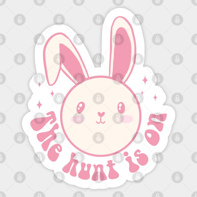 The hunt is on cute easter egg hunt Sticker by Yarafantasyart